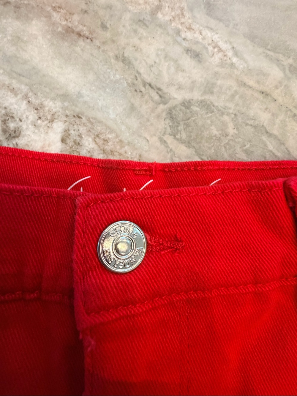 Gloria Vanderbilt Amanda Size 8 Red Stretch Capri Jeans Cropped Pants - Picture 4 of 12